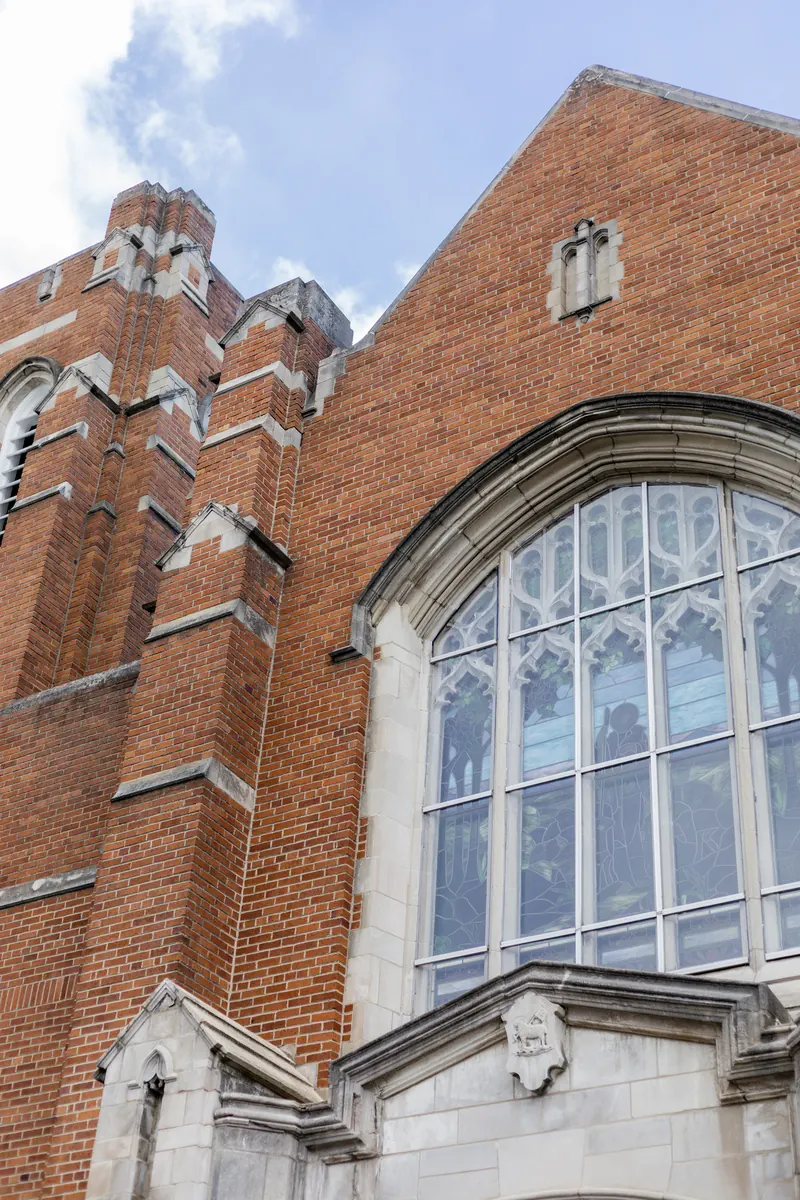The brick church building at 420 W Liberty St, Ann Arbor