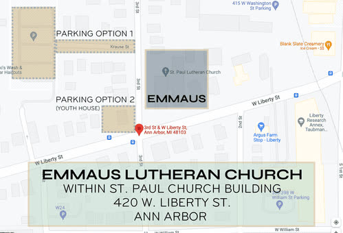 Parking diagram near Emmaus